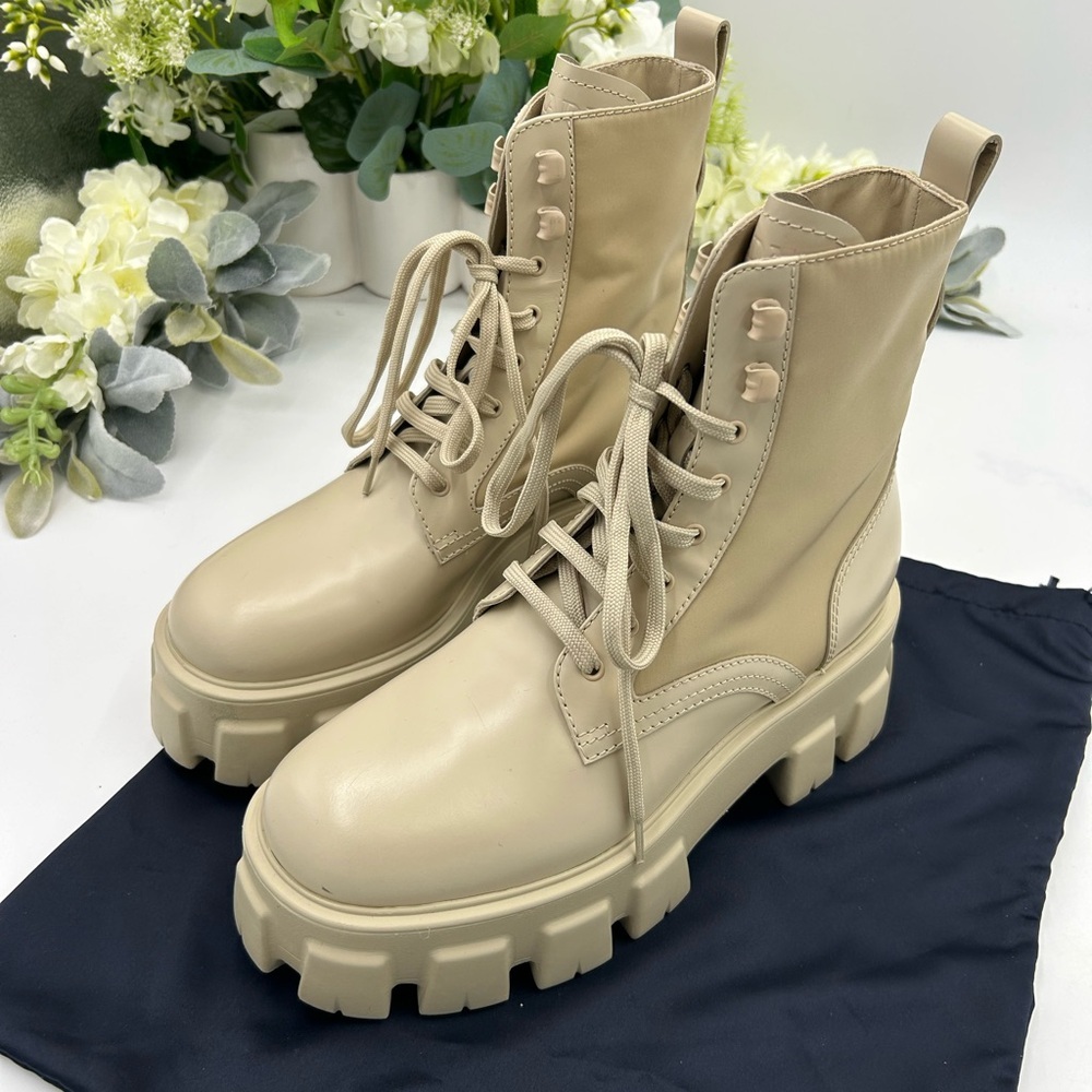 Women's Prada MONOLITH brushed leather boots size 39 made in Italy - Picture 5 of 13